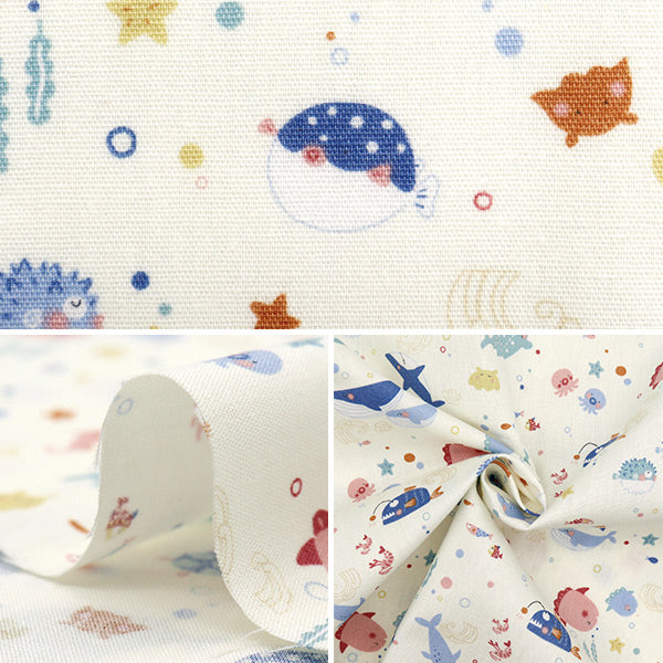 [Quantité à partir de 5] Tissu 『siège Nuance Kids Fish Off-White Coco-2024-4A"