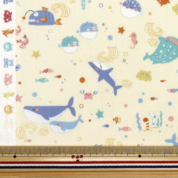 [Quantité à partir de 5] Tissu 『siège Nuance Kids Fish Yellow Coco-2024-4b"
