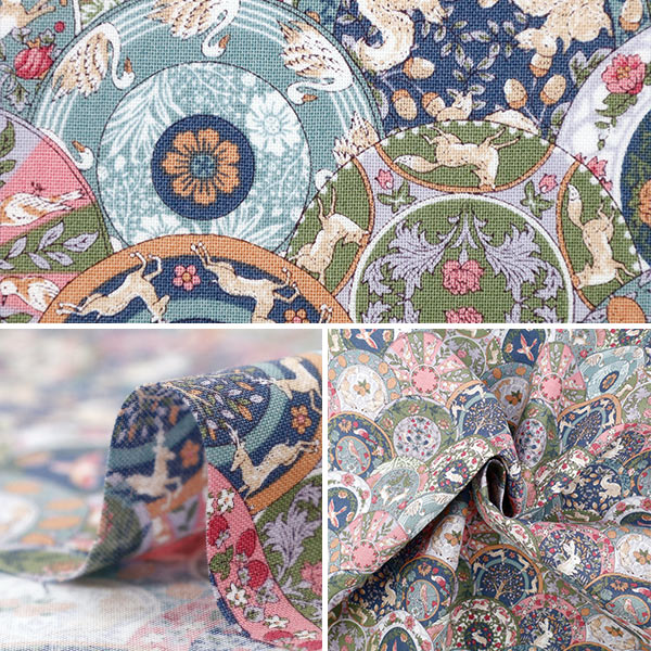 [Quantità a partire da 5] Tessuto "Art Nouveau Symphony Series Pink X Grey Coco-2402-4a"