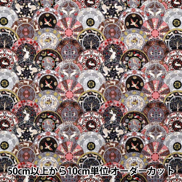 [Quantità a partire da 5] Tessuto "Art Nouveau Symphony Series Black X Pink Coco-2402-4e"