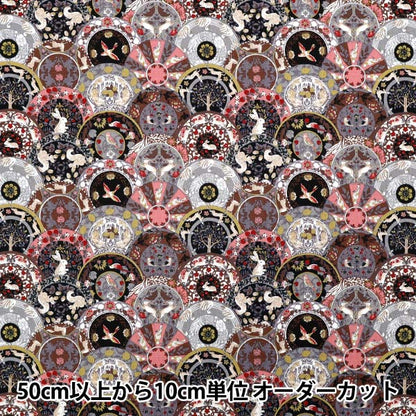 [Quantità a partire da 5] Tessuto "Art Nouveau Symphony Series Black X Pink Coco-2402-4e"