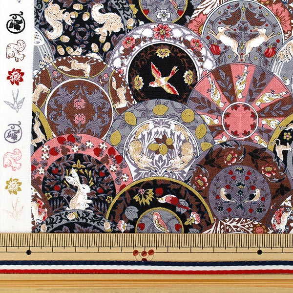 [Quantità a partire da 5] Tessuto "Art Nouveau Symphony Series Black X Pink Coco-2402-4e"