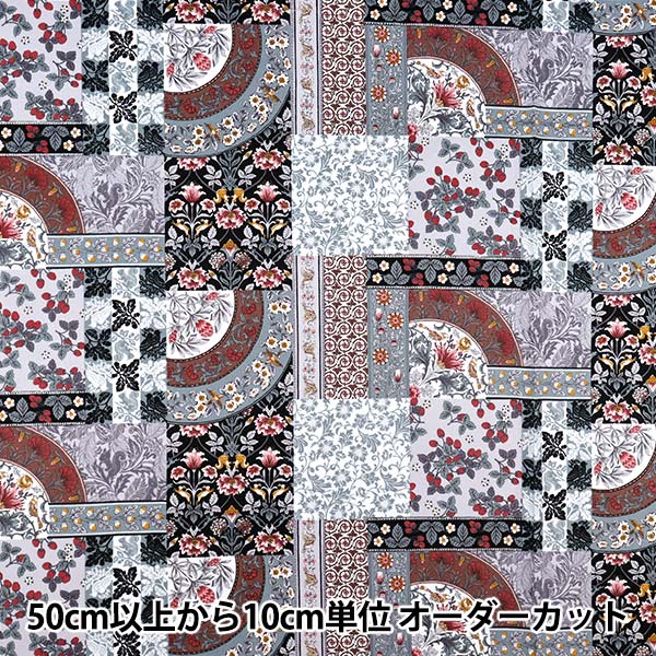 [Quantità a partire da 5] Tessuto "Art Nouveau Symphony Black Coco-58100-4E"