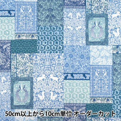 [Quantità a partire da 5] Tessuto "Art Nouveau Symphony Blue Coco-58100-5a"