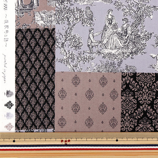 [Quantità a partire da 5] Tessuto 『fogli Poema idelico grigio cocco-2504-1e"