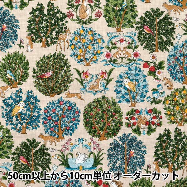 [Quantité à partir de 5] Tissu "Toile en lin en coton Forest Animal Kinari R9011-1A"