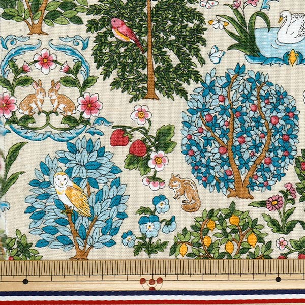 [Quantité à partir de 5] Tissu "Toile en lin en coton Forest Animal Kinari R9011-1A"