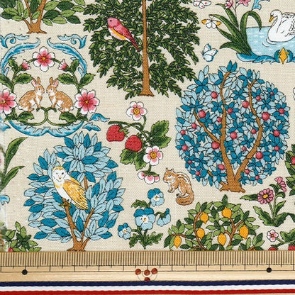 [Quantité à partir de 5] Tissu "Toile en lin en coton Forest Animal Kinari R9011-1A"