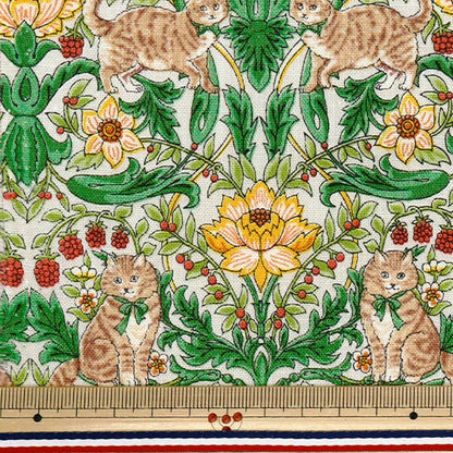 [Quantité à partir de 5] Tissu "Toile en lin en coton jardin de chats kinari r9011-2a"