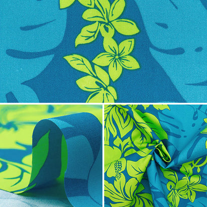 [Cantidad a partir de 5] Tela "TC Saxofón de borde impreso hawaiano 205003-212"