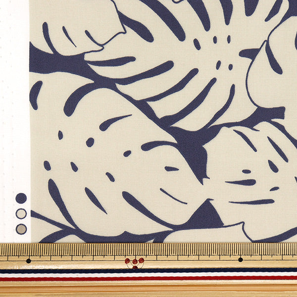 【数量5から】 生地 『TCハワイアンプリント ボーダー ネイビー 205003-220』