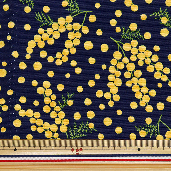 【数量5から】 生地 『オックス ミモザ ネイビー R9005-1D』