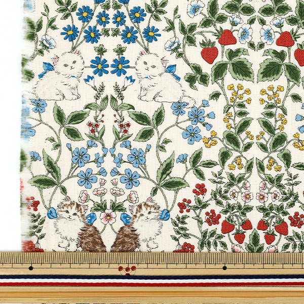 [Anzahl ab 5] Stoff "Nummer 10Oxford Katzengarten Kinari R9014-1A"