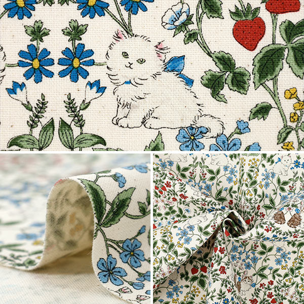 [Anzahl ab 5] Stoff "Nummer 10Oxford Katzengarten Kinari R9014-1A"