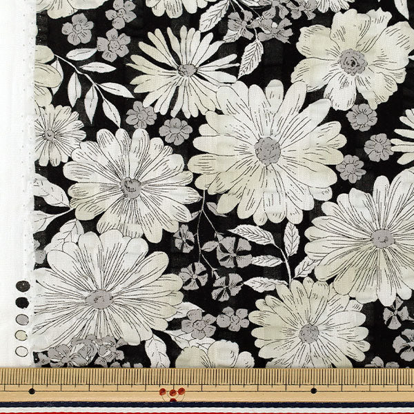 数量5から】 生地 『リップル 花柄 ブラック R9034-3A』 – Yuzawaya