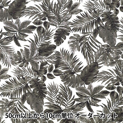 [Quantité à partir de 5] Tissu "Ondulation Monstera Noir R9034-4E”