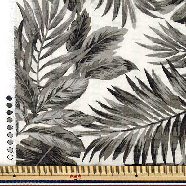 [Quantité à partir de 5] Tissu "Ondulation Monstera Noir R9034-4E”