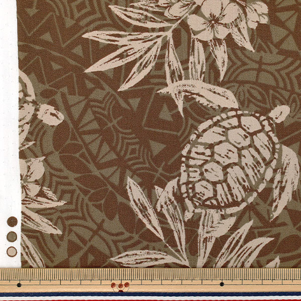 [Quantity from 5] Fabric "TC Hawaiian Honu Brown R9035-1B"