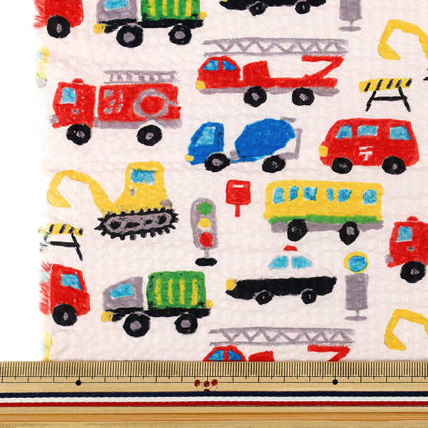 [Quantity from 5] Fabric "Ripple Print Crayon Car Off-White RIPP26-CC-OW”