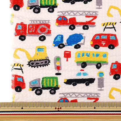 [Quantity from 5] Fabric "Ripple Print Crayon Car Off-White RIPP26-CC-OW”
