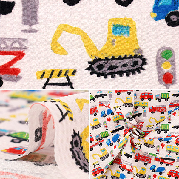 [Quantity from 5] Fabric "Ripple Print Crayon Car Off-White RIPP26-CC-OW”