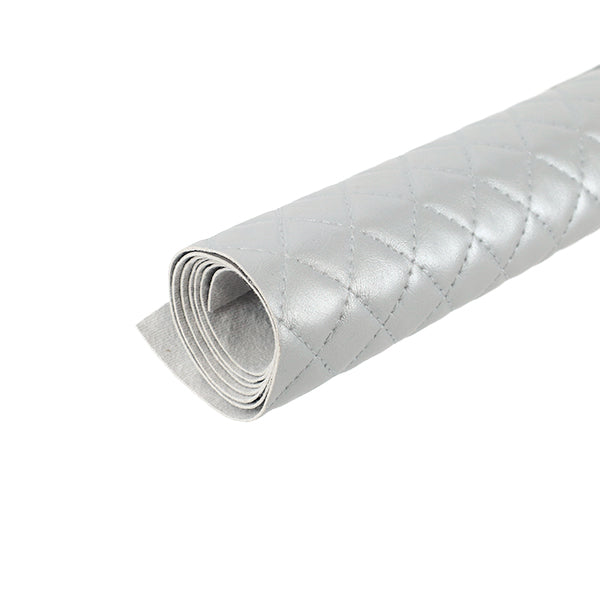 Fabric "quilted synthetic leather Cut Cloth Approx. 65 x 80cm Silver C80-2503-24''