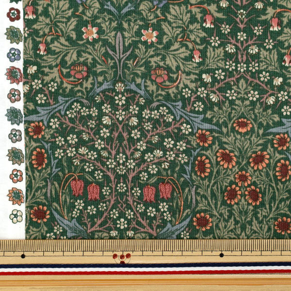 【数量5から】 生地 『MODA BEST OF MORRIS シーチング ブラックトーン パイングリーン 33491-45』