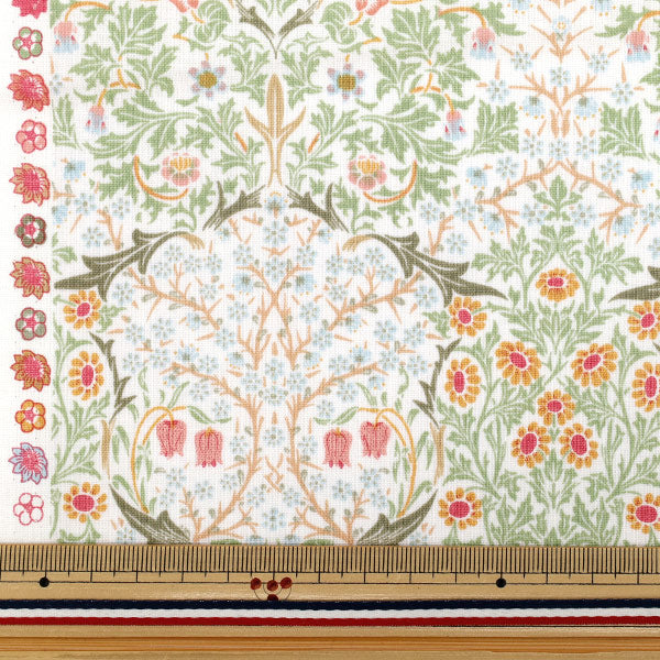 【数量5から】 生地 『MODA BEST OF MORRIS シーチング ブラックトーン フロスティホワイトミント 33491-61』