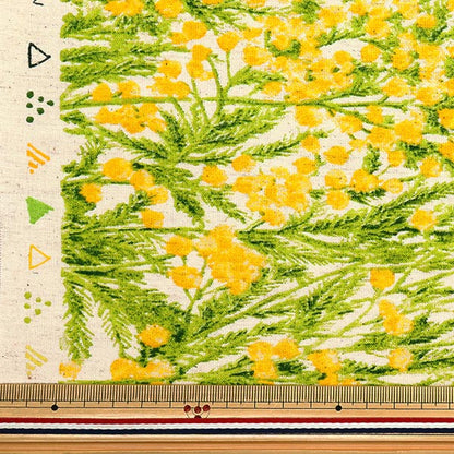 [Quantité à partir de 5] Tissu "Linon de coton moment momen-tsiège Sofrey transformé Mimosa Modèle Kinari x jaune 144-8050-B5NA" 【Yuzawayaoriginal】