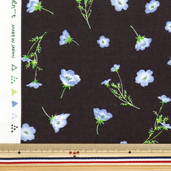 [الكمية تبدأ من 5] الأقمشة "Momen-T لحظة قطن الكتان Sofrey Nemophila All-Over الفحم 144-8050-E4ch" 【Yuzawayaإبداعي】