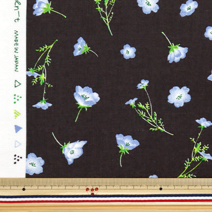 [الكمية تبدأ من 5] الأقمشة "Momen-T لحظة قطن الكتان Sofrey Nemophila All-Over الفحم 144-8050-E4ch" 【Yuzawayaإبداعي】