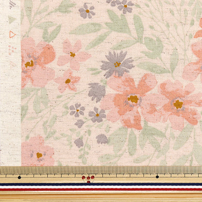 [Quantité à partir de 5] Tissu "Linon de coton moment momen-tsiège Sofrey transformé de fleur de flotteur motif rose 144-8050-f1pi"