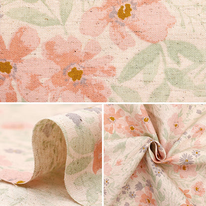 [Quantité à partir de 5] Tissu "Linon de coton moment momen-tsiège Sofrey transformé de fleur de flotteur motif rose 144-8050-f1pi"