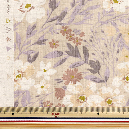 [Quantité à partir de 5] Tissu "Linon de coton moment momen-tsiège Sofrey transformé de fleur de flotteur Purple 144-8050-F3pp"