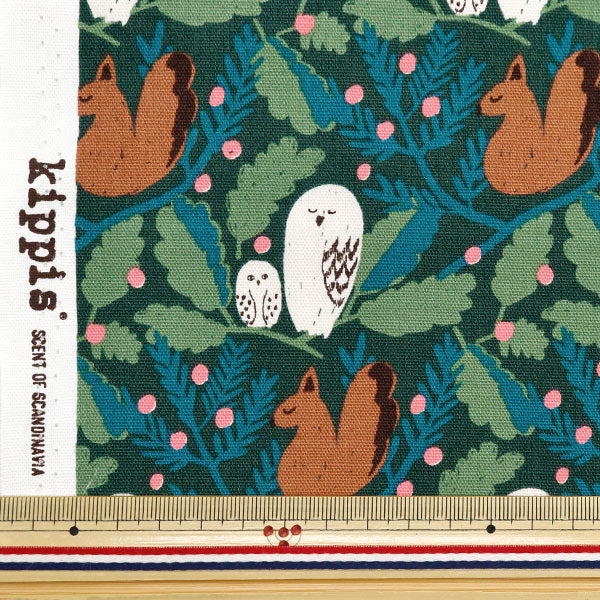 kikiki　GLR別注/36/コットン/NVY/241MCAS116 生地 『kippis (キッピス) オックス カットクロス 約108×50cm 森の平和