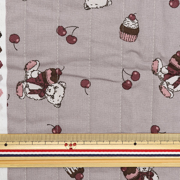 Tela "Milkratte" láminasColchacortada Tela Bear & Cherry Gray CQMLJS-13A"