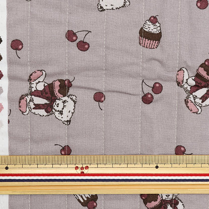 Tela "Milkratte" láminasColchacortada Tela Bear & Cherry Gray CQMLJS-13A"