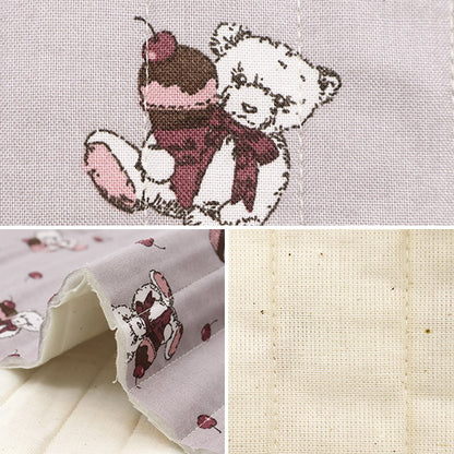 Tela "Milkratte" láminasColchacortada Tela Bear & Cherry Gray CQMLJS-13A"