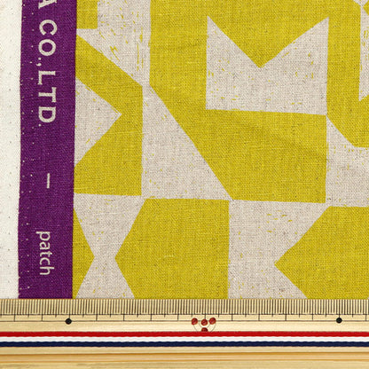 [Quantité à partir de 5] Tissu "Ni-Co Echino Cotton Linen Toile Patch jaune EKX-98060-61A" KOKKA