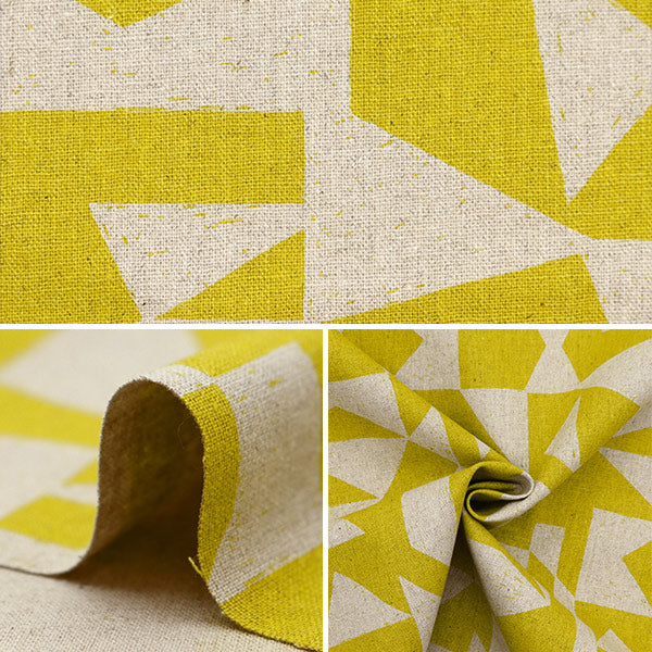 [Quantité à partir de 5] Tissu "Ni-Co Echino Cotton Linen Toile Patch jaune EKX-98060-61A" KOKKA