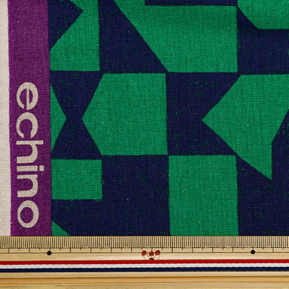[Quantity starting from 5] Fabric "ni-co echino cotton linen canvas patch green EKX-98060-61C" KOKKA