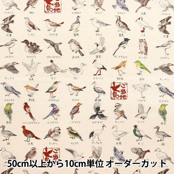 [Quantité à partir de 5] Tissu 『Oxford Série locale Bird Kinari YPA-51000-2A" KOKKA