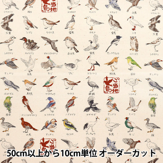 [Quantité à partir de 5] Tissu 『Oxford Série locale Bird Kinari YPA-51000-2A" KOKKA