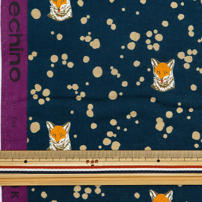 【数量5から】 生地 『echino(エチノ) ローン Fox ネイビー EKX98070-71B』 KOKKA コッカ