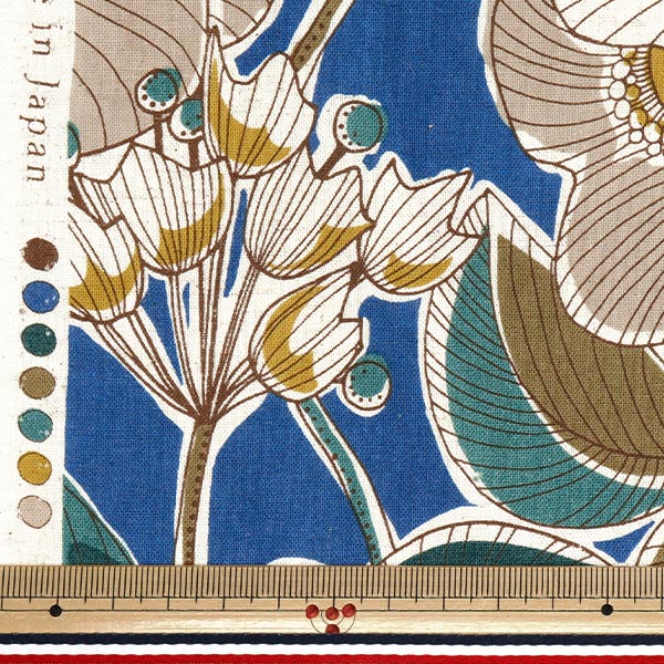 [Quantité à partir de 5] Tissu "Coton et lin"siège Style de tissu africain Bleu YKA-21000-1B" KOKKA