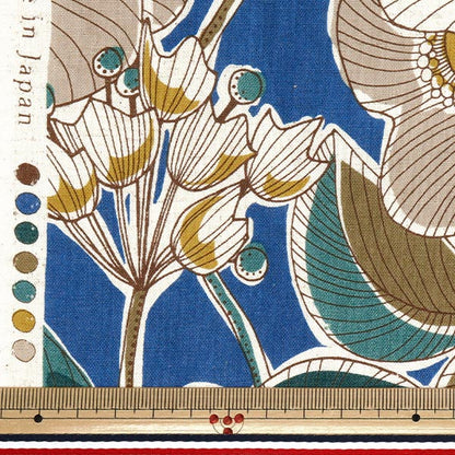 [Quantité à partir de 5] Tissu "Coton et lin"siège Style de tissu africain Bleu YKA-21000-1B" KOKKA