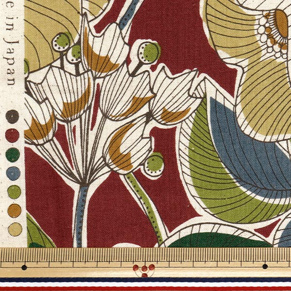 [Cantidad a partir de 5] Tela "Algodón y lino"láminas Estilo de tela africano Red YKA-21000-1A" KOKKA