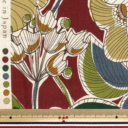 [Cantidad a partir de 5] Tela "Algodón y lino"láminas Estilo de tela africano Red YKA-21000-1A" KOKKA