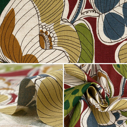 [Cantidad a partir de 5] Tela "Algodón y lino"láminas Estilo de tela africano Red YKA-21000-1A" KOKKA