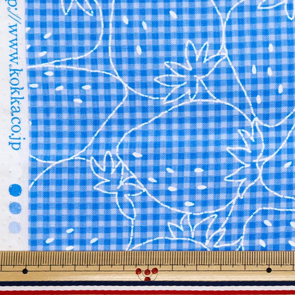 [5부터 시작하는 수량] 천・원단 『시팅 원단 슈퍼 워터 레피니트 피크 닉 자수 스타일 깅엄 패턴, 색상 ypa-51020-1a" KOKKA